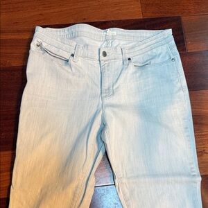 Eileen Fisher light gray skinny jeans